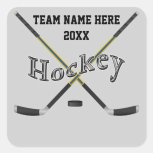 Personalised Hockey Stickers Your Text and Colours