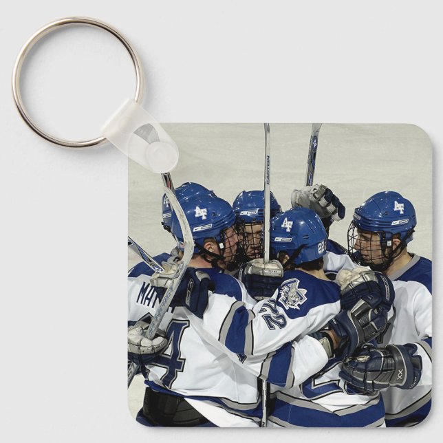 Personalised Hockey Team Photo Key Ring (Front)
