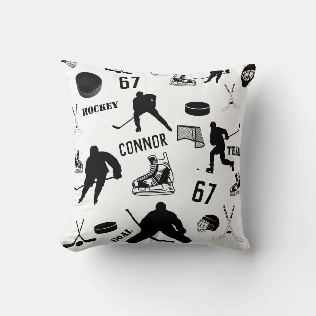 Personalised Hockey Throw Pillow (Front)