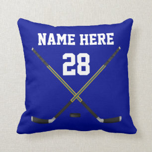 Personalised Hockey Throw Pillows YOUR COLOR, TEXT