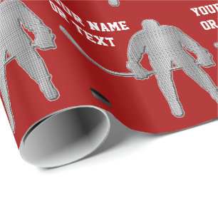 Personalised Hockey Wrapping Paper, COLORS, TEXT Wrapping Paper