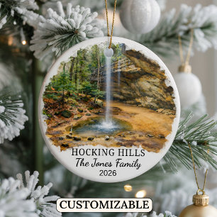 Personalised Hocking Hills State Park, Custom Ohio Ceramic Tree Decoration