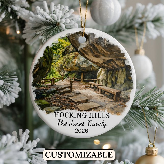 Personalised Hocking Hills State Park, Custom Ohio Ceramic Tree Decoration (Creator Uploaded)