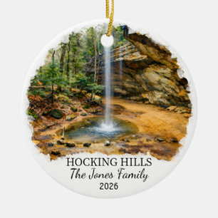 Personalised Hocking Hills State Park, Custom Ohio Ceramic Tree Decoration