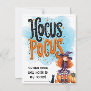 Personalised Hocus Pocus Real Estate Halloween Holiday Card