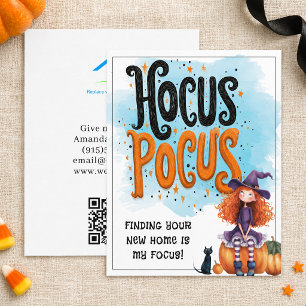 Personalised Hocus Pocus Real Estate Halloween Holiday Card