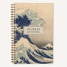 Personalised Hokusai Great Wave Dot Grid Journal
