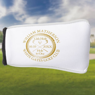 Personalised Hole in One Classic Gold Golf Head Cover