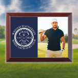 Personalised Hole in One Golfer Photo Navy Blue Award Plaque<br><div class="desc">Personalise the golfer's photo,  name,  location hole number and date to create a great keepsake to celebrate that fantastic hole in one golf award. Designed by Thisisnotme©</div>