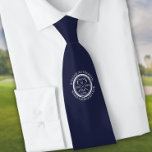 Personalised Hole in One Navy Blue Golf Neck Tie<br><div class="desc">Featuring an aged stamp effect classic retro design. Personalise the name,  location hole number and date to create a great keepsake to celebrate that fantastic hole in one. You can customise the background to your favourite colour. Designed by Thisisnotme©</div>