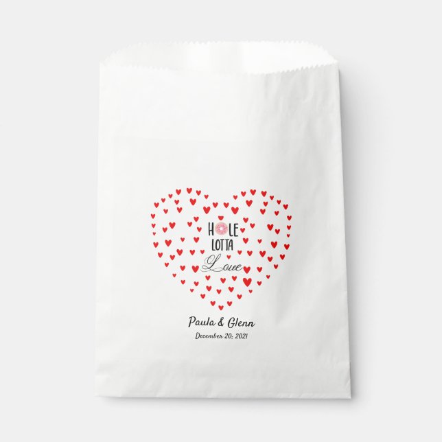Personalised Hole Lotta Love  Doughnut Favour Bags (Front)