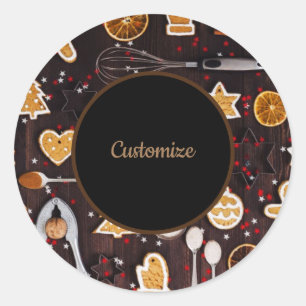 Personalised Holiday Baking Classic Round Sticker