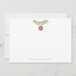 Personalised Holiday Bauble stationary Thank You Card