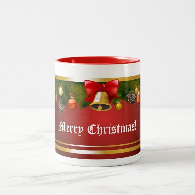 Personalised Holiday Decor Two-Tone Coffee Mug (Center)