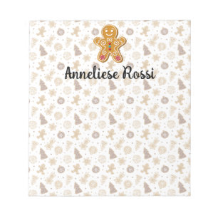 Personalised Holiday Gingerbread themed Notepad