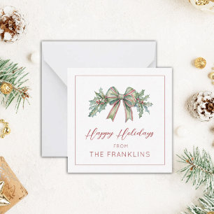 Personalised Holiday Greenery Gift Enclosure Card