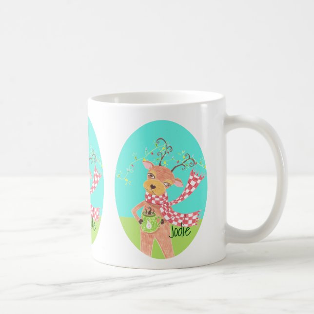 Personalised Holiday mug - Christmas reindeer (Right)