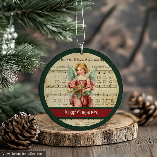 Personalised Holiday Ornament Vintage Angel Style