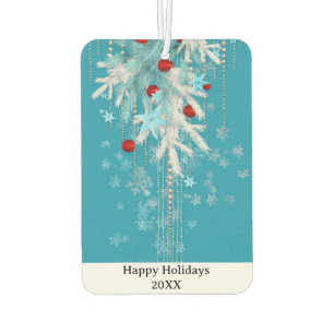 Personalised Holiday Ornaments w/ Snow Car Air Freshener
