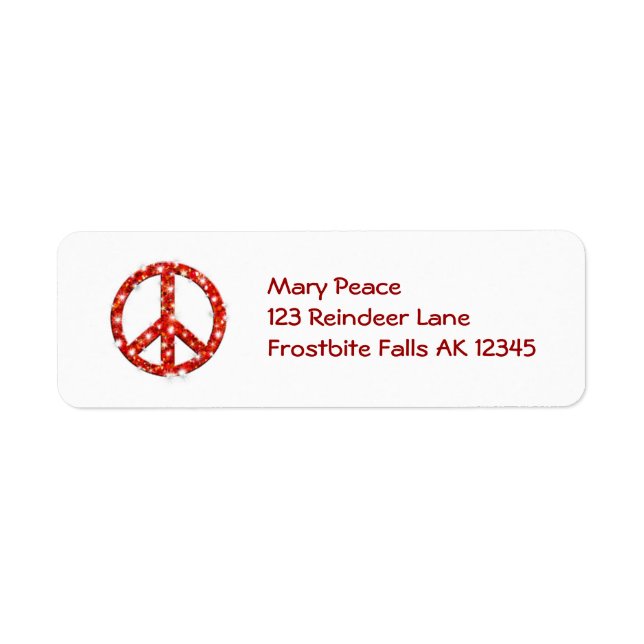 Personalised Holiday Peace Address Labels (Front)