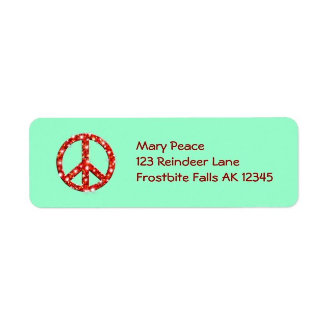 Personalised Holiday Peace Address Labels (Front)