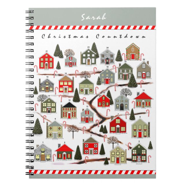 Personalised Holiday Planner Christmas Countdown Notebook (Front)