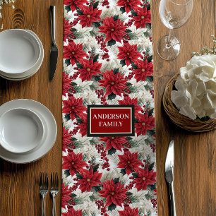 Personalised Holiday Runner Red Green Chic Touch
