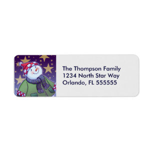 Personalised Holiday Snowman Return Address Labels
