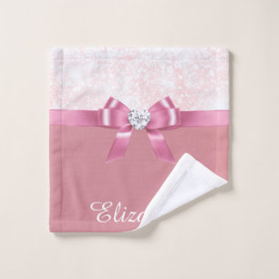 Personalised Holiday Sparkle Snowflake Washcloth Wash Cloth