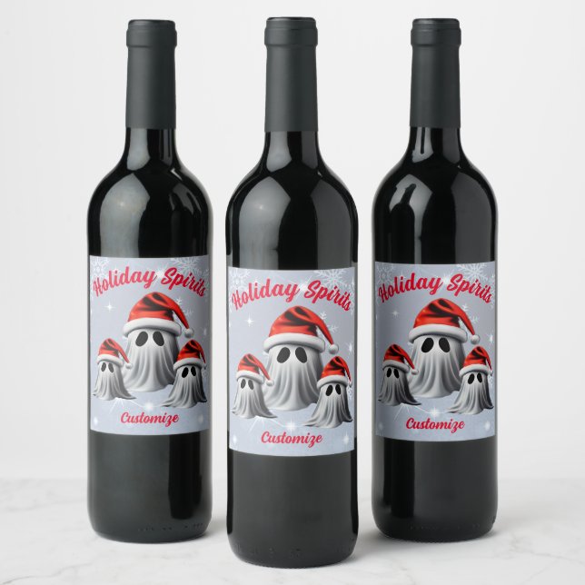 Personalised Holiday Spirits Wine Label (Bottles)
