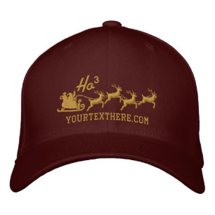 Personalised Holidays Santa Sleigh Ride Scene Embroidered Hat