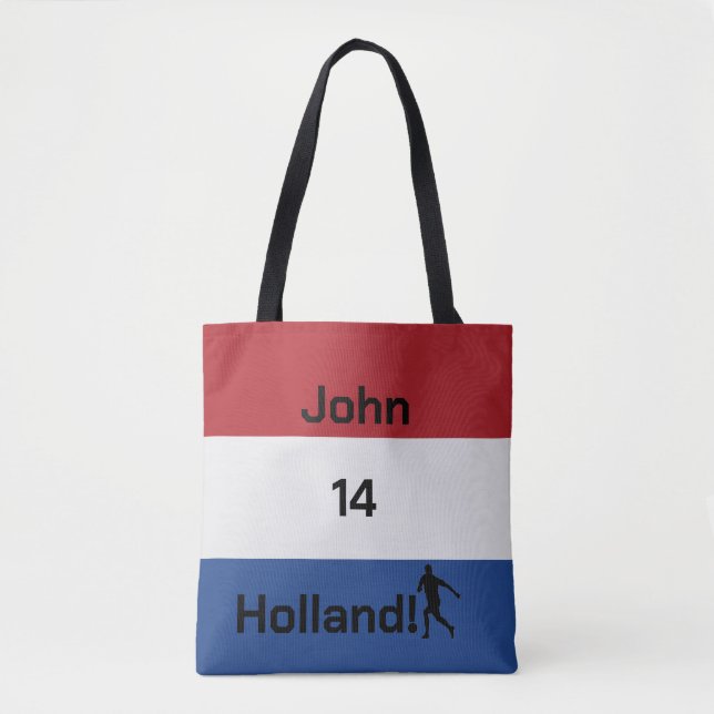 Personalised Holland Flag Soccer Pride Tote Bag (Front)