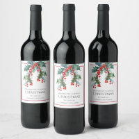 Personalised Holly and Berries Christmas Holiday