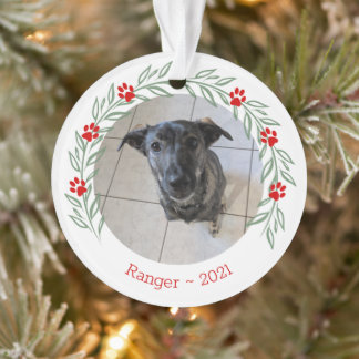 Personalised Holly Elegant Pet Photo Ornament
