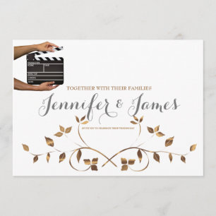Personalised Hollywood Clapper Wedding Invitation