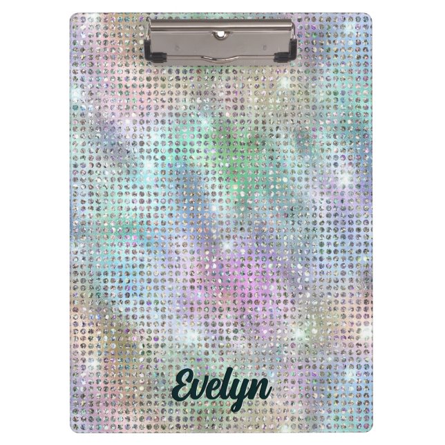 Personalised Holographic Glitter Clipboard (Front)