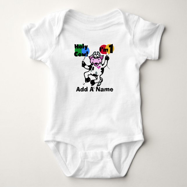 Personalised Holy Cow 1st Birthday Tshirt (Front)
