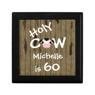 Personalised Holy Cow 60th Birthday Jewellery Box