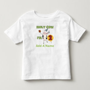 Personalised Holy Cow I'm 2 Birthday Tshirt