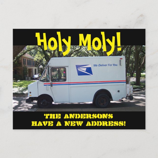 Personalised Holy Moly Change of Address Postcard (Front)