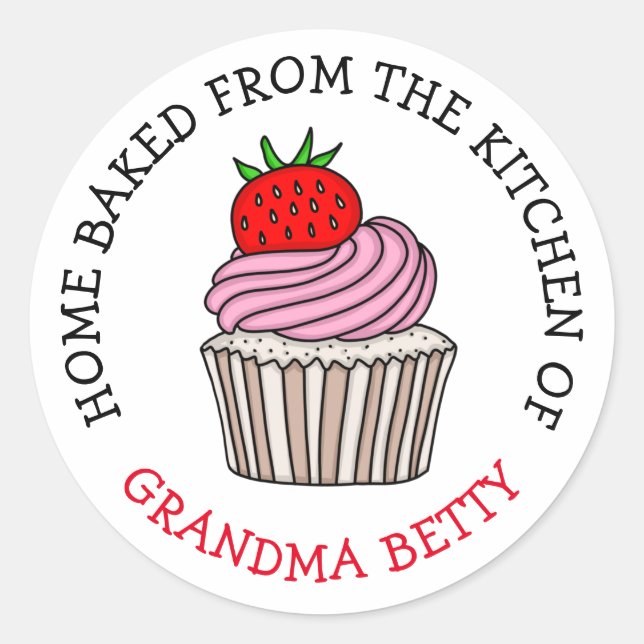 Personalised Home Baked by  Classic Round Sticker (Front)