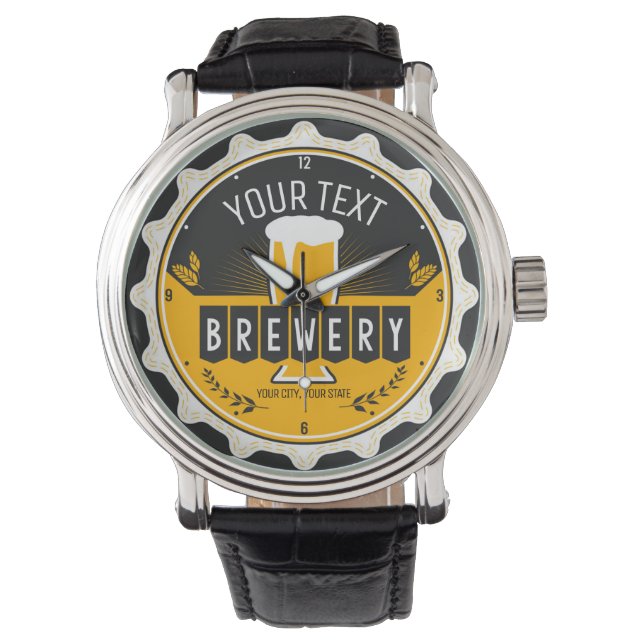 Personalised Home Brewery Craft Beer Bar  Watch (Front)