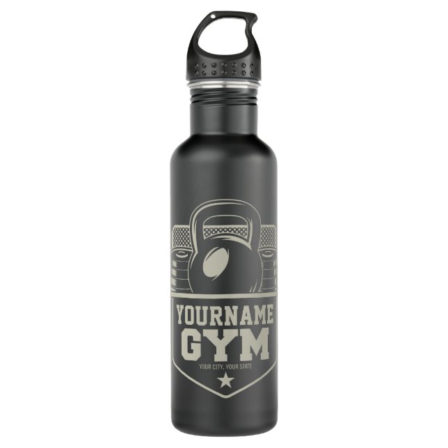 Personalised Home GYM Kettlebell Fitness Trainer   710 Ml Water Bottle (Front)