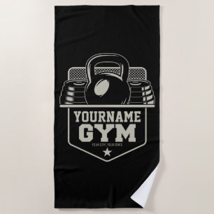 Personalised Home GYM Kettlebell Fitness Trainer  Beach Towel
