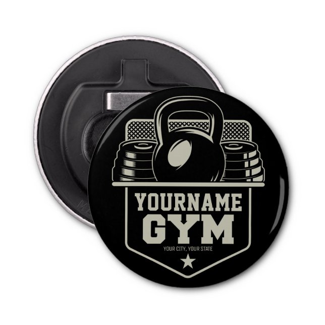 Personalised Home GYM Kettlebell Fitness Trainer   Bottle Opener (Front)