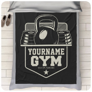 Personalised Home GYM Kettlebell Fitness Trainer Fleece Blanket