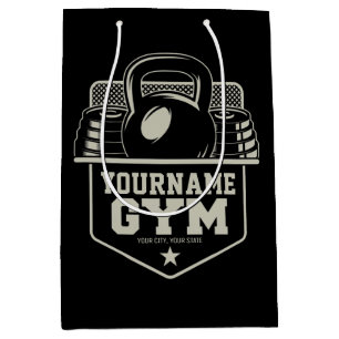 Personalised Home GYM Kettlebell Fitness Trainer Medium Gift Bag
