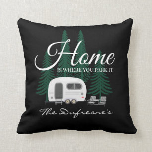 Personalised "Home Is Where You Park It"   Cushion