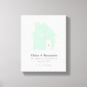 Personalised Home Map Our First Home Gift Canvas Print