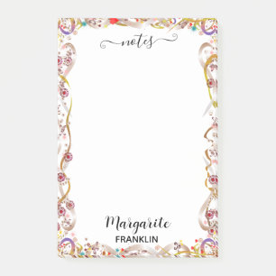Personalised Home Office Colourful Curlies Post-it Notes